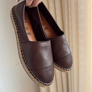 Espadrillos soft med bast skind BRUN str. 36-41