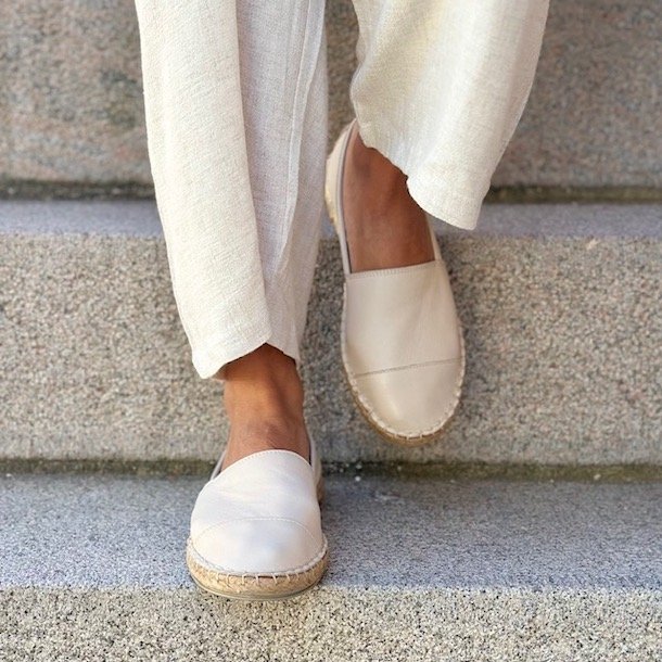 Espadrillos soft med bast skind CREAMA str. 36-42