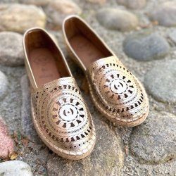 Espadrillos guld air - skind str 36-41