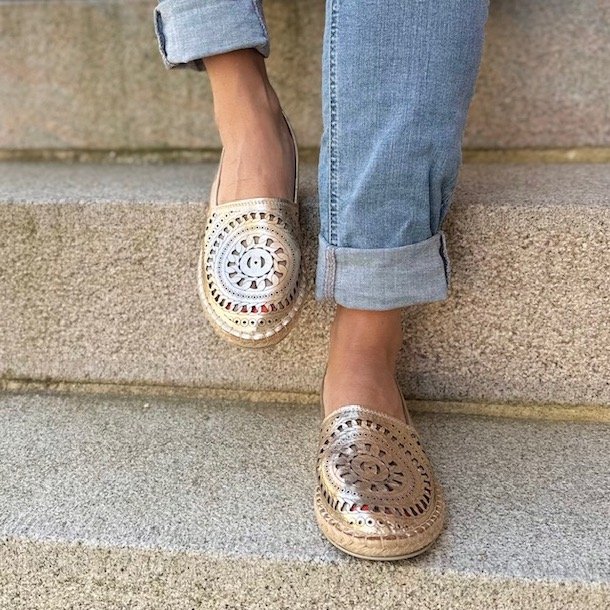 Espadrillos guld air - skind str 36-41