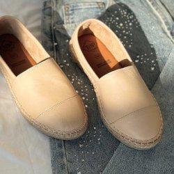 Espadrillos soft med bast skind SAND str. 36-41