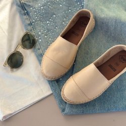 Espadrillos soft med bast skind SAND str. 36-41
