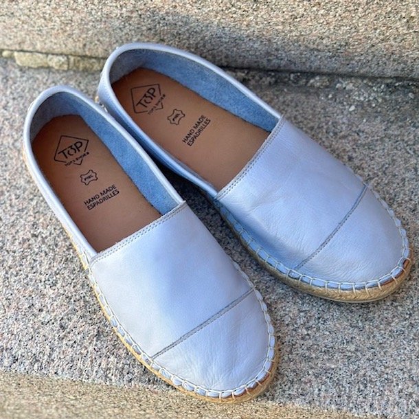 Espadrillos soft med bast skind aqua str. 36-42