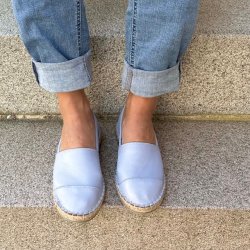 Espadrillos soft med bast skind aqua str. 36-42