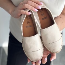 Espadrillos soft med bast skind CREAMA str. 36-42