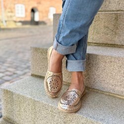 Espadrillos guld air - skind str 36-41