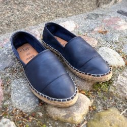 Espadrillos soft med bast skind marine str. 36-42