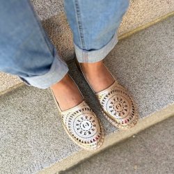 Espadrillos guld air - skind str 36-41