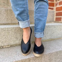 Ballerina espadrillos sort skind str. 36-41