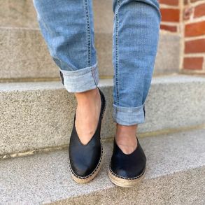 Ballerina espadrillos sort skind str. 36-41