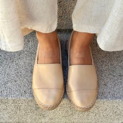 Espadrillos soft med bast skind SAND str. 36-41