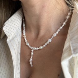 Halskde Etta ferskvandsperler 18K forgyldt sterlingslv