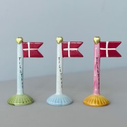  Flag lille Tillykke keramik