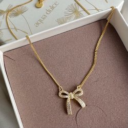 Halskde ELEGANT BOW Forgyldt Slv