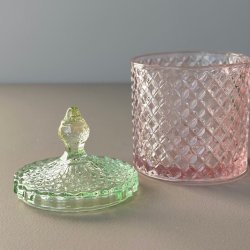 Opbevaringsglas med rude mnster Glas