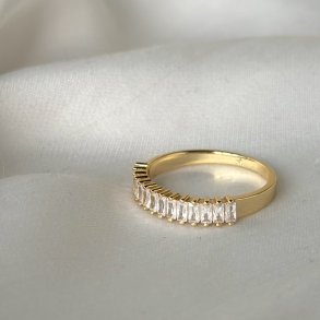 Fingerring PHILINA CLEAR Forgyldt Slv