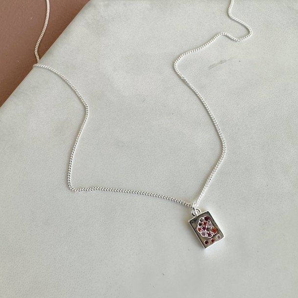 Halskde Pink Stardust sterling slv