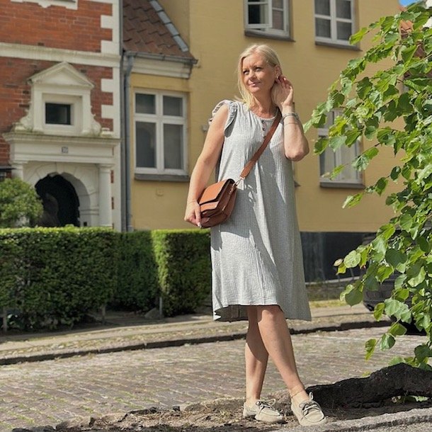 Sommer kjole rib viskose str. M-XXL