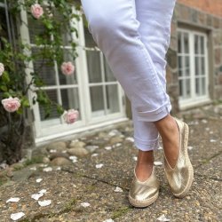 Ballerina espadrillos guld skind str. 36-40