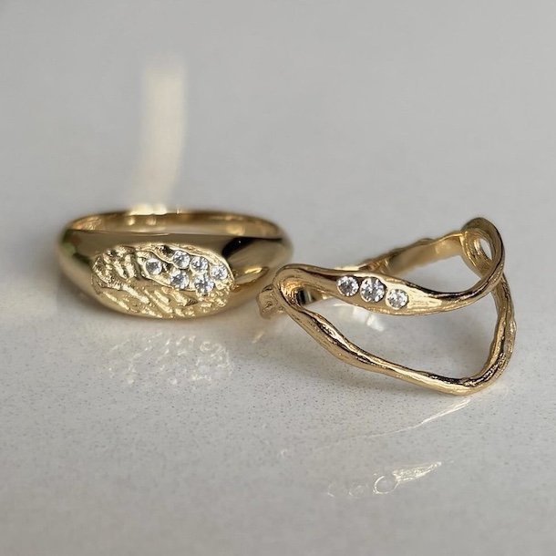 Fingerring Alizeh elements forgyldt slv