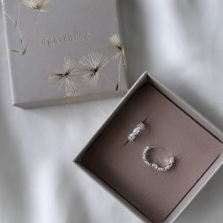 Hoops LOTS OF FLOWERS 13 mm Sterling Slv