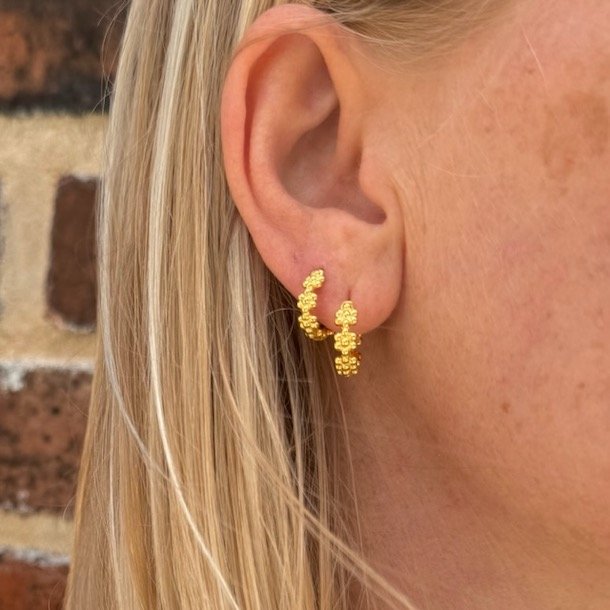 Hoops LOTS OF FLOWERS 13 mm Forgyldt Slv