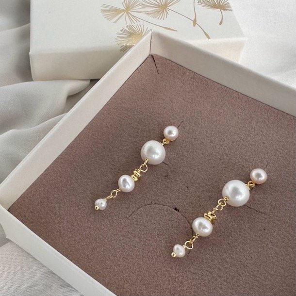 restikker GHITA SHORT PEARL forgyldt Slv