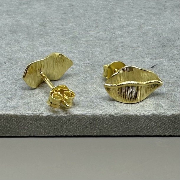 restikker SMALL LEAF forgyldt slv