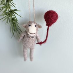 Abe hnge 10x4x15cm uld Nature/red