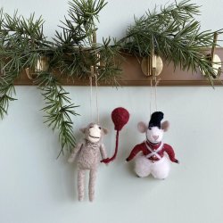 Abe hnge 10x4x15cm uld Nature/red