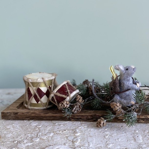 Mus m/taske 7x6x9cm uld Grey