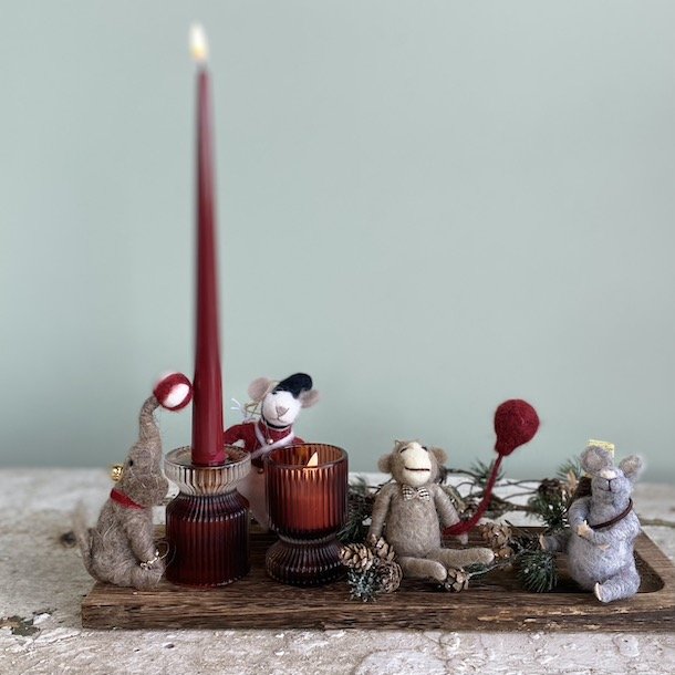 Abe hnge 10x4x15cm uld Nature/red