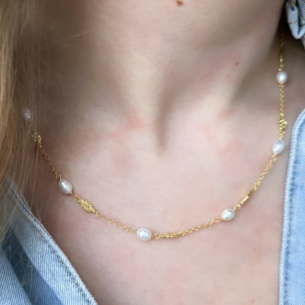 Halskde MILENA  Forgyldt Slv