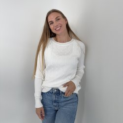 Fint strikket bluse kabel strik Str M-XL Viskose miks