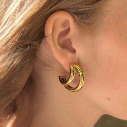 Hoops double vandfast 18kt. forgyldt