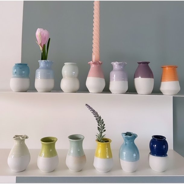 Vase Mini keramik half glace 6-8 cm