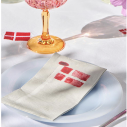 Aflang Serviet med dannebro flag  3-lags papir