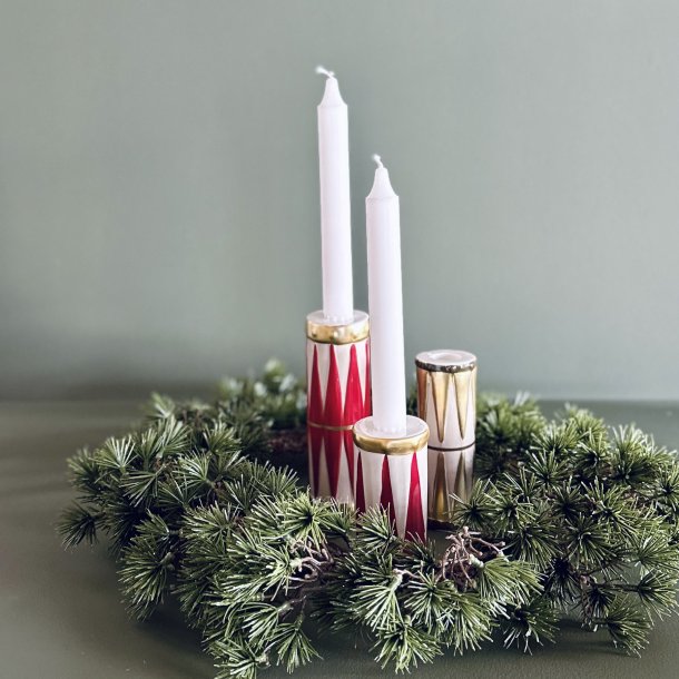 Lysestage/vase tromme D5x16cm keramik 