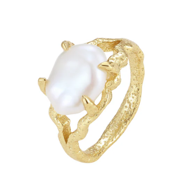 Fingerring HISSANDRA Savage forgyldt slv