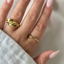 Fingerring GLOW GIA vandfast 18kt. forgyldt