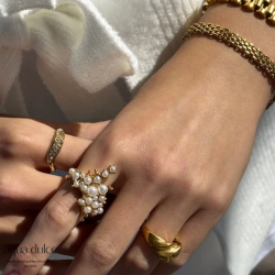 Fingerring GLOW ELLA vandfast 18kt. forgyldt