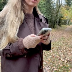 Fingerlse vanter strik - Uld miks