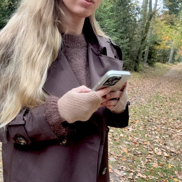 Fingerlse vanter strik - Uld miks