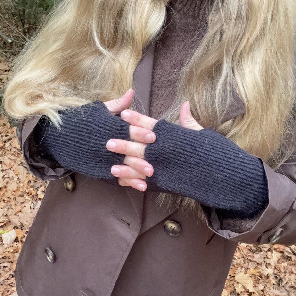 Fingerlse vanter strik - Uld miks