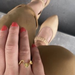 Fingerring Rhumba  forgyldt slv