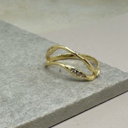 Fingerring SENA elements forgyldt slv