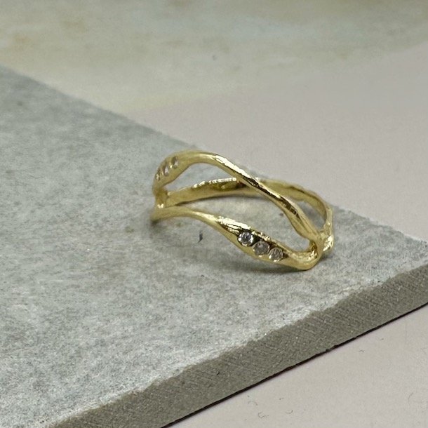 Fingerring SENA elements forgyldt slv