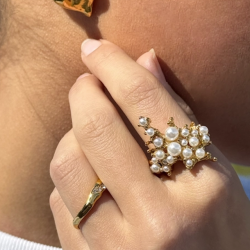 Fingerring LAGOON vandfast 18kt.forgyldt