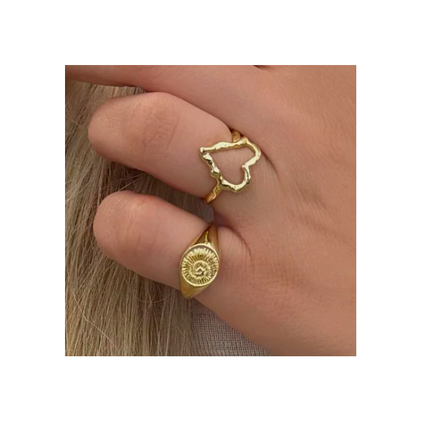 Fingerring shelly justerbar forgyldt slv