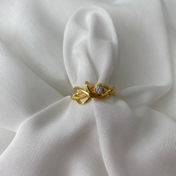 Ring curly glam forgyldt slv